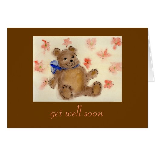 Teddy Bear Get Well Card Zazzle 