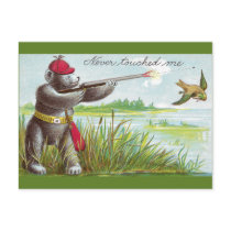 Teddy Bear Goes Duck Hunting postcards by pinkalmond Teddy Bear Goes Duck Hunting postcards