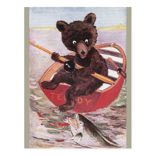 fishing teddy bear