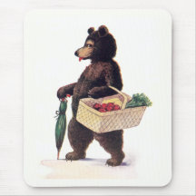 Teddy Bear Goes to Market Mousepads