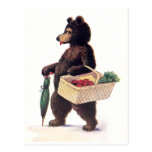 Teddy Bear Goes to Market Post Card