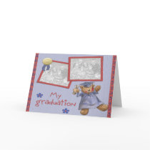 Teddy Bear Graduation Photo Frame Card