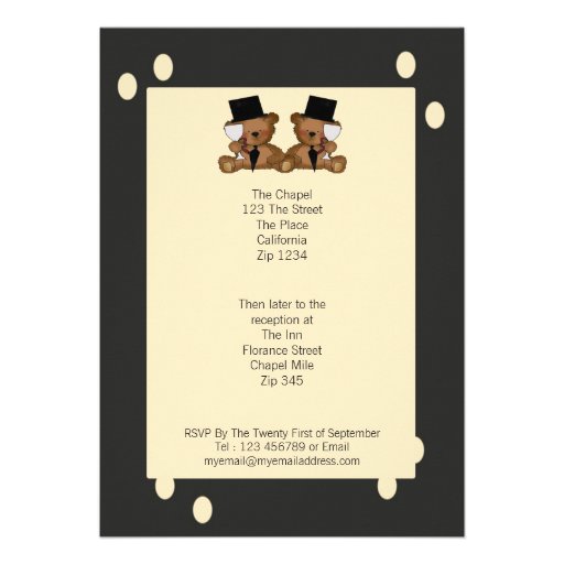 Teddy Bear Grooms Wedding Custom Invitations