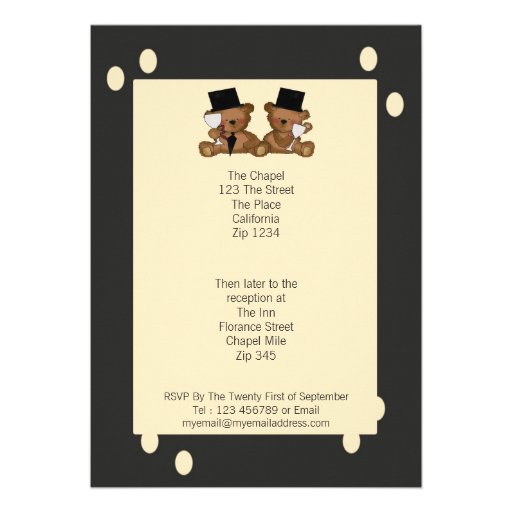 Teddy Bear Grooms Wedding Invite