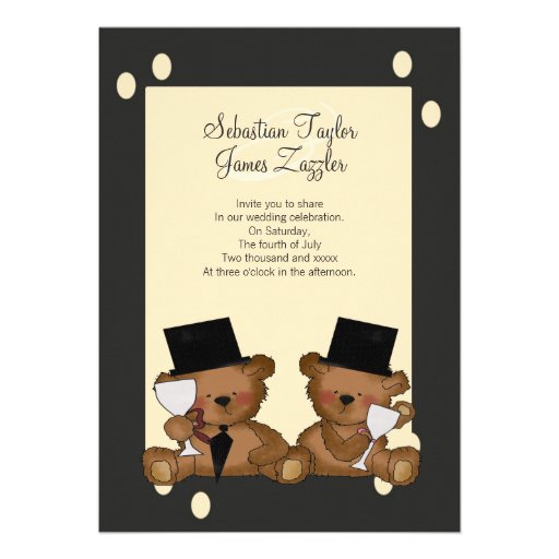 Teddy Bear Grooms Wedding Invite