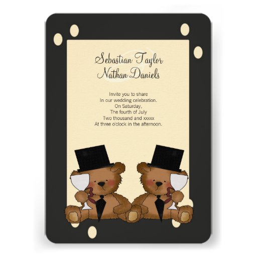 Teddy Bear Grooms Wedding Personalized Invitation