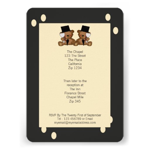 Teddy Bear Grooms Wedding Personalized Invitation