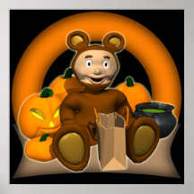 Teddy Bear Halloween Poster