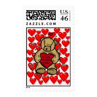 Teddy Bear Hearts Stamp stamp