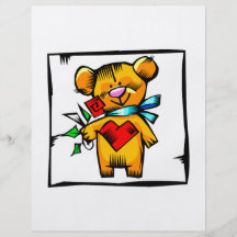 teddy bear holding roses graphic love flyer