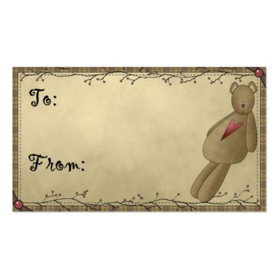 Teddy Bear - Holiday Gift Tags Business Card Template by mrssocolov2