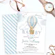 Teddy Bear Hot Air Balloon Baby Boy Shower Invitation Zazzle