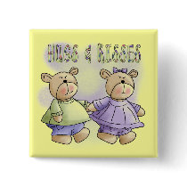 Teddy Bear Hugs and Kisses Tshirts and Gifts Pinback Button
