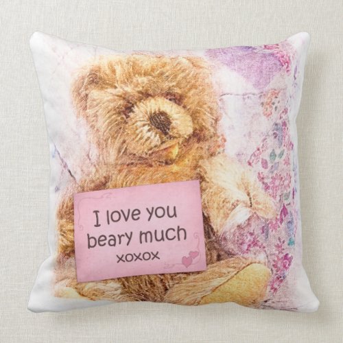 Teddy Bear I Love You and Bear Hug throwpillow