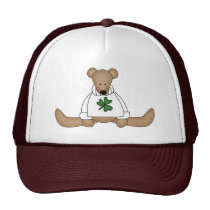 Teddy Bear In Shamrock Shirt hats