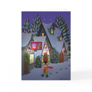 Teddy Bear in Town Card