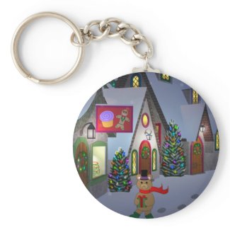 Teddy Bear in Town keychain