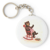 Teddy Bear Mends Clothes Keychains