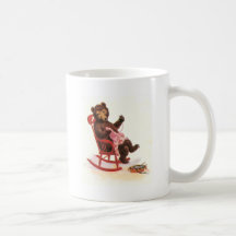 Teddy Bear Mends Clothes Mugs