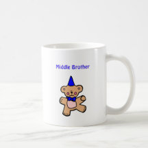 teddy bear middle brother coffee mugs