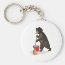 Teddy Bear Mops Floor Key Chains