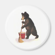 Teddy Bear Mops Floor Magnet