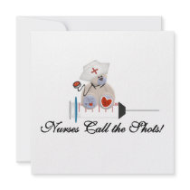 Teddy Bear Nurses Call the Shots T-shirts and Gift Personalized Invitations