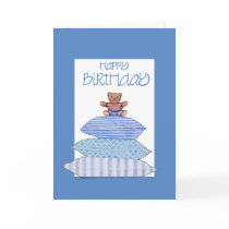Teddy Bear on Cushions Birthday cards by floatinglemons Teddy Bear on Cushions Birthday cards