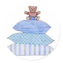 Teddy Bear on Cushions Sticker by floatinglemons Teddy Bear on Cushions Sticker