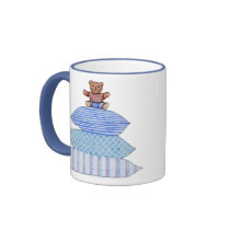 Teddy Bear on Cushions White Mug by floatinglemons Teddy Bear on Cushions White Mug