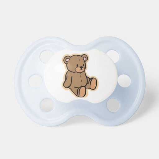 stuffed bear with pacifier