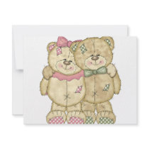 Teddy Bear Pair - Original Colors invitations by HaleysCloset Teddy Bear Pair - Original Colors invitations