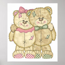 Teddy Bear Pair - Original Colors Posters