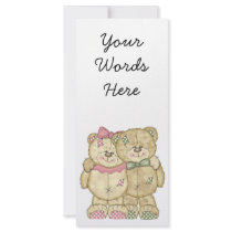 Teddy Bear Pair - Original Colors Customized Rack Card