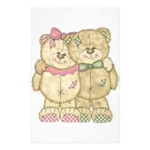 Teddy Bear Pair - Original Colors Stationery Design