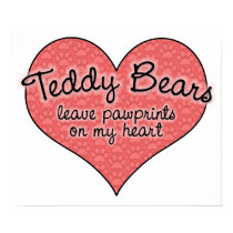 Teddy Bear Pawprints on My Heart posters