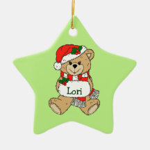 Teddy Bear Personalized Christmas Ornament
