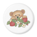 Teddy Bear picking strawberries Refrigerator Magnets