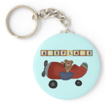 Teddy Bear Pilot Tshirts and Gifts Keychain