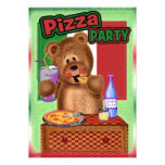 Teddy Bear Pizza Birthday Party Invite