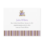 Teddy Bear Purple/Brown • Adoption Announcement Postcards