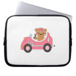 Teddy Bear Racer (pink) laptop sleeves