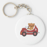 Teddy Bear Racer (red) Keychain