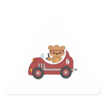 Teddy Bear Racer (red) Stickers
