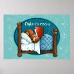 Teddy Bear reading a bedtime story to his Bunny Print