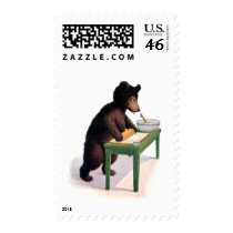 Teddy Bear Rolls Dough for Biscuits Postage Stamp