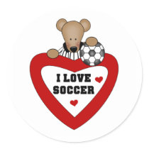 Teddy Bear Soccer Heart stickers by sport_shop Teddy Bear Soccer Heart stickers