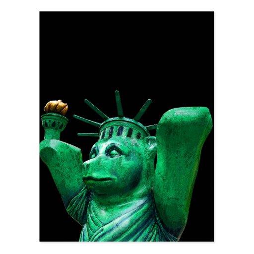 Teddy Bear,Statue of Liberty,Black Back Post Card