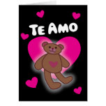 Teddy Bear Te Amo with Hearts cards