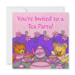 Teddy Bear Tea Party Invitation Cards invitation